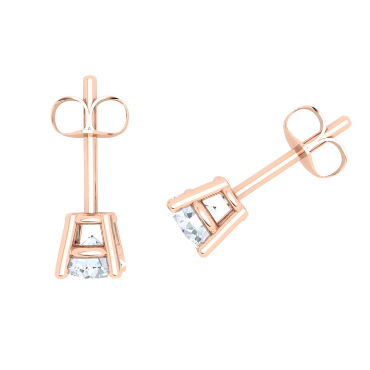 Classic Stud Moissanite Earrings Rose Gold