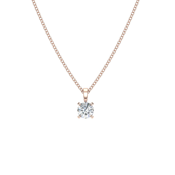 Round Solitaire Moissanite Pendant Rose Gold