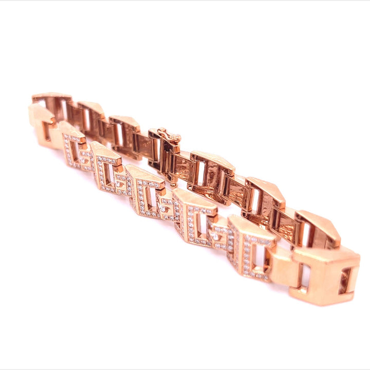 18k Rose Gold Moissanite Pyramid Bracelet Rose Gold