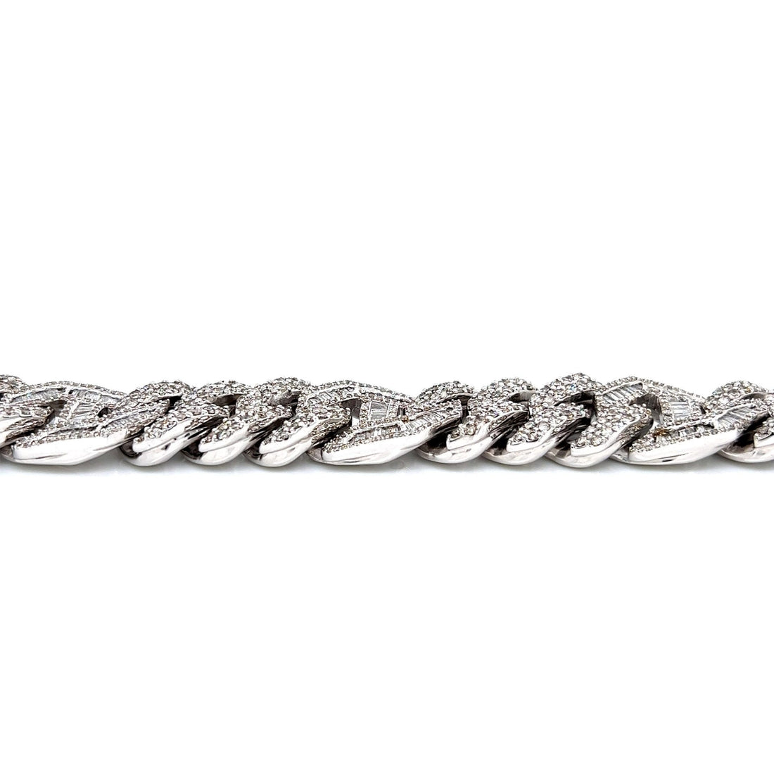 10k Moissanite White Gold Cuban Bracelet 