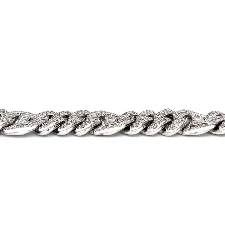 10k Moissanite White Gold Cuban Bracelet 