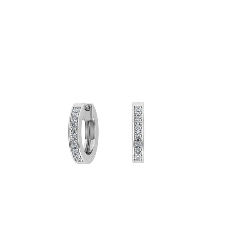 Tiny Hoops Moissanite Earrings White Gold