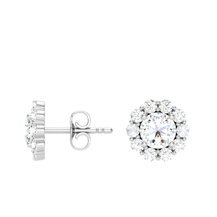 Victorian Moissanite Studs White Gold