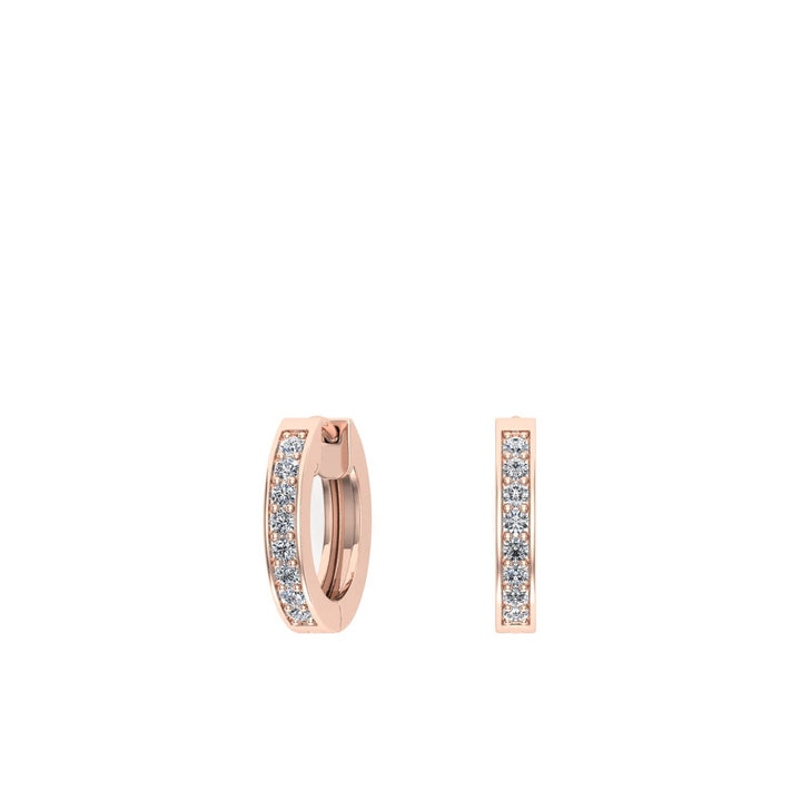 Tiny Hoops Moissanite Earrings Rose Gold