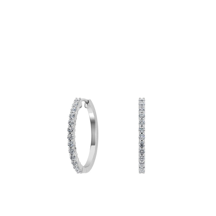 Medium Moissanite Hoops Silver 925