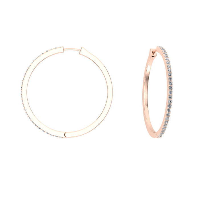 Dainty Moissanite Hoops Rose Gold