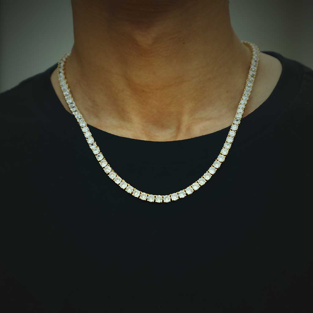 Starlight Chains 5mm Moissanite Tennis Chain in Gold Yellow Gold