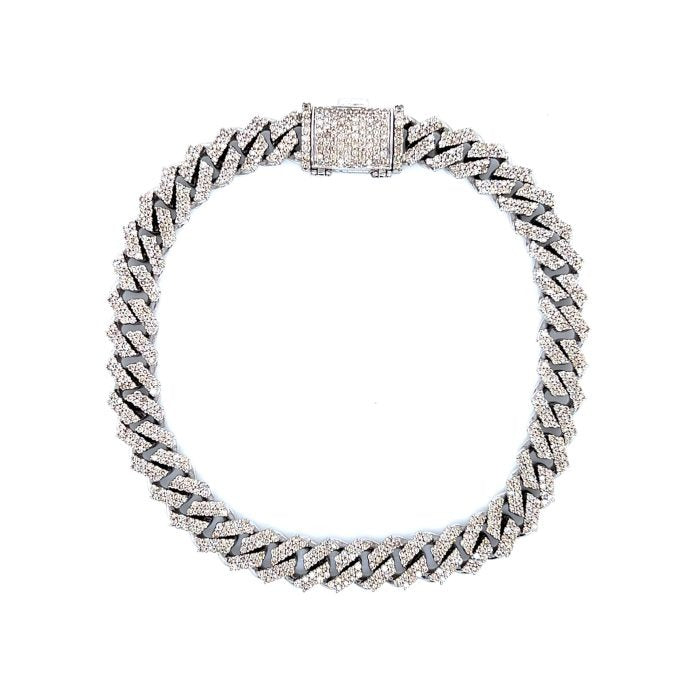 10K White Gold Moissanite Cuban Bracelets