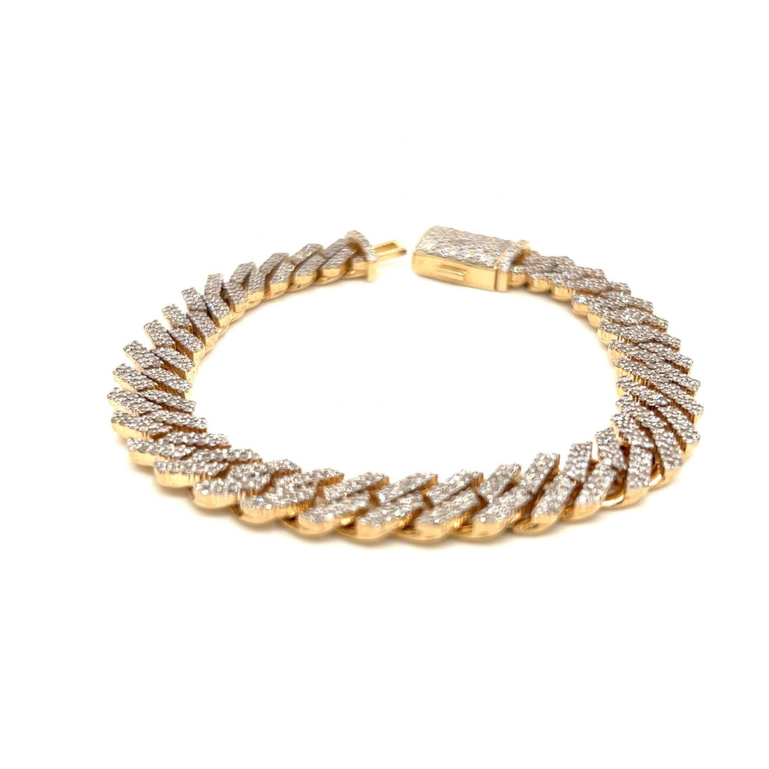 10K Yellow Gold Moissanite Cuban Bracelets