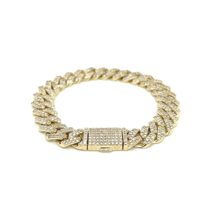 10K Yellow Gold Moissanite Cuban Bracelet