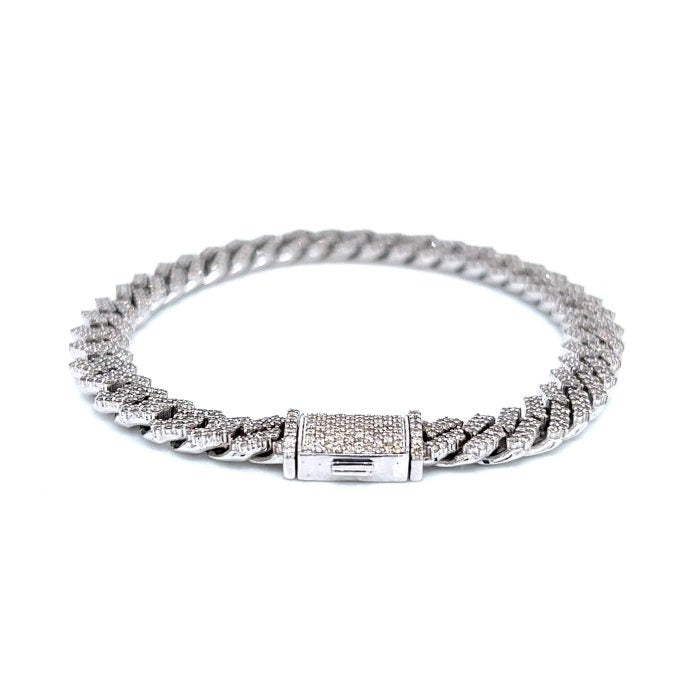 10K White Gold Moissanite Cuban Bracelets