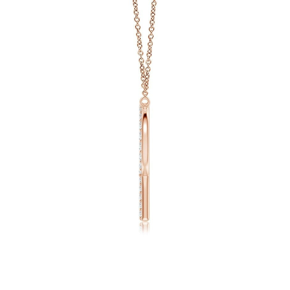 Moissanite Capital "R" Initial Necklaces Rose Gold